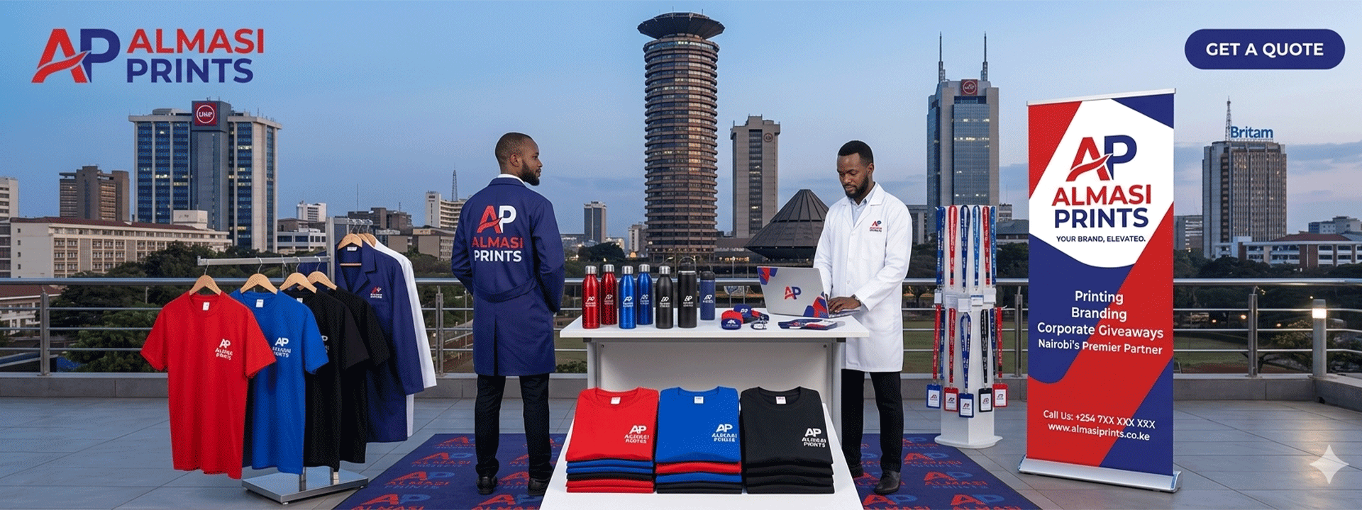 Almasi Prints walk-in lanyard production hub on Keekorok Road, Nairobi CBD