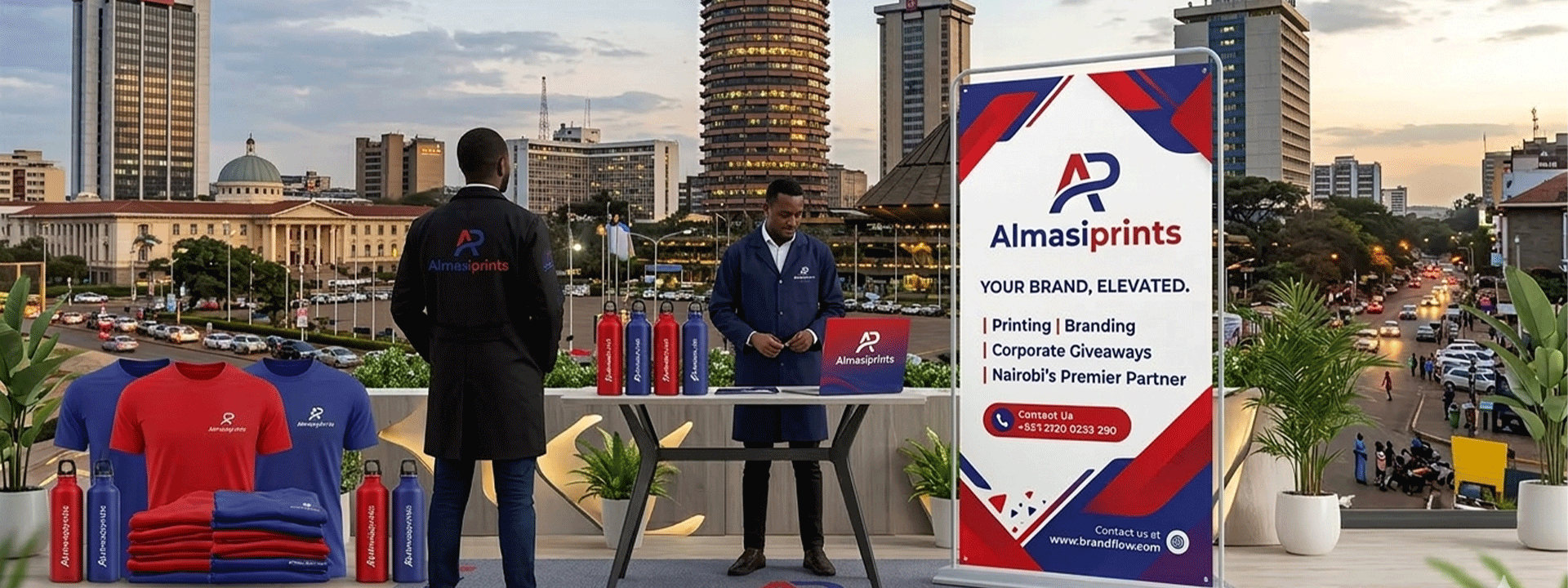 The Almasi Prints team in their Nairobi branding studio
